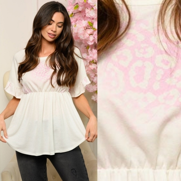 Flutter sleeve Animal Print blouse - Picture 3 of 6